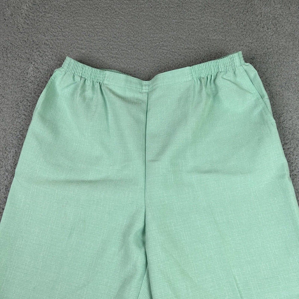 Alfred Dunner Pull On Pants Size 18 Green Comfort Elastic Waist Slacks Pockets - Picture 2 of 10